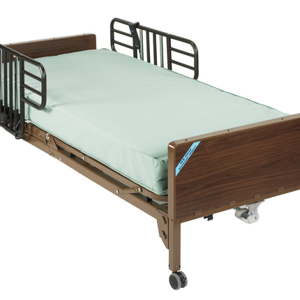 Delta Ultra Light Semi Electric Hospital Bed with Half Rails and Therapeutic Support Mattress