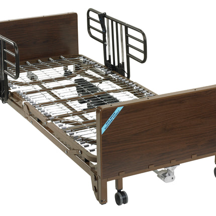 Delta Ultra Light Full Electric Low Hospital Bed with Half Rails and Innerspring Mattress