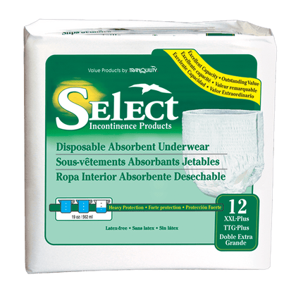 Select Disposable Absorbent Underwear (Sold by the Case)
