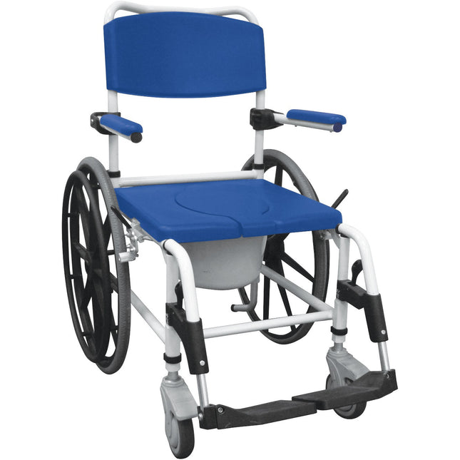 Aluminum Shower Mobile Commode Transport Chair