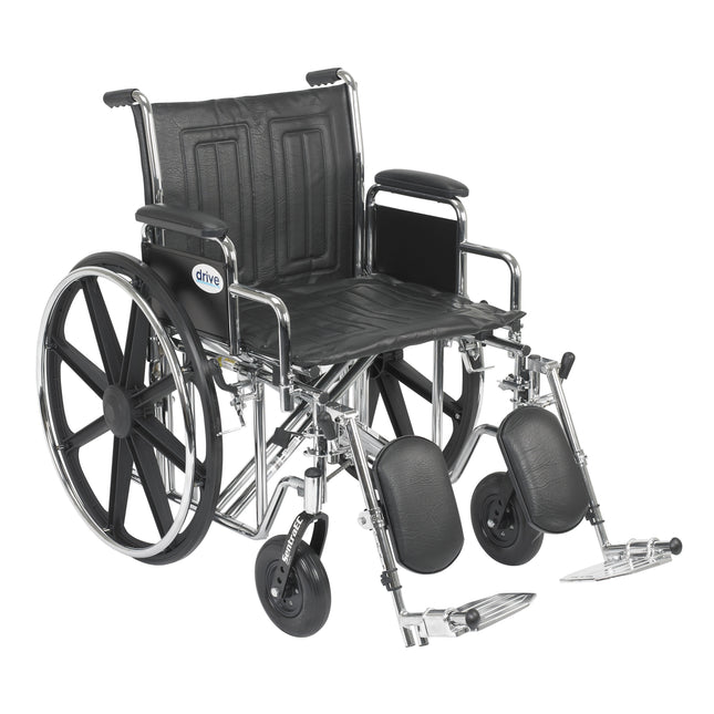 Sentra EC Heavy Duty Wheelchair, Detachable Desk Arms, Elevating Leg Rests, 20" Seat