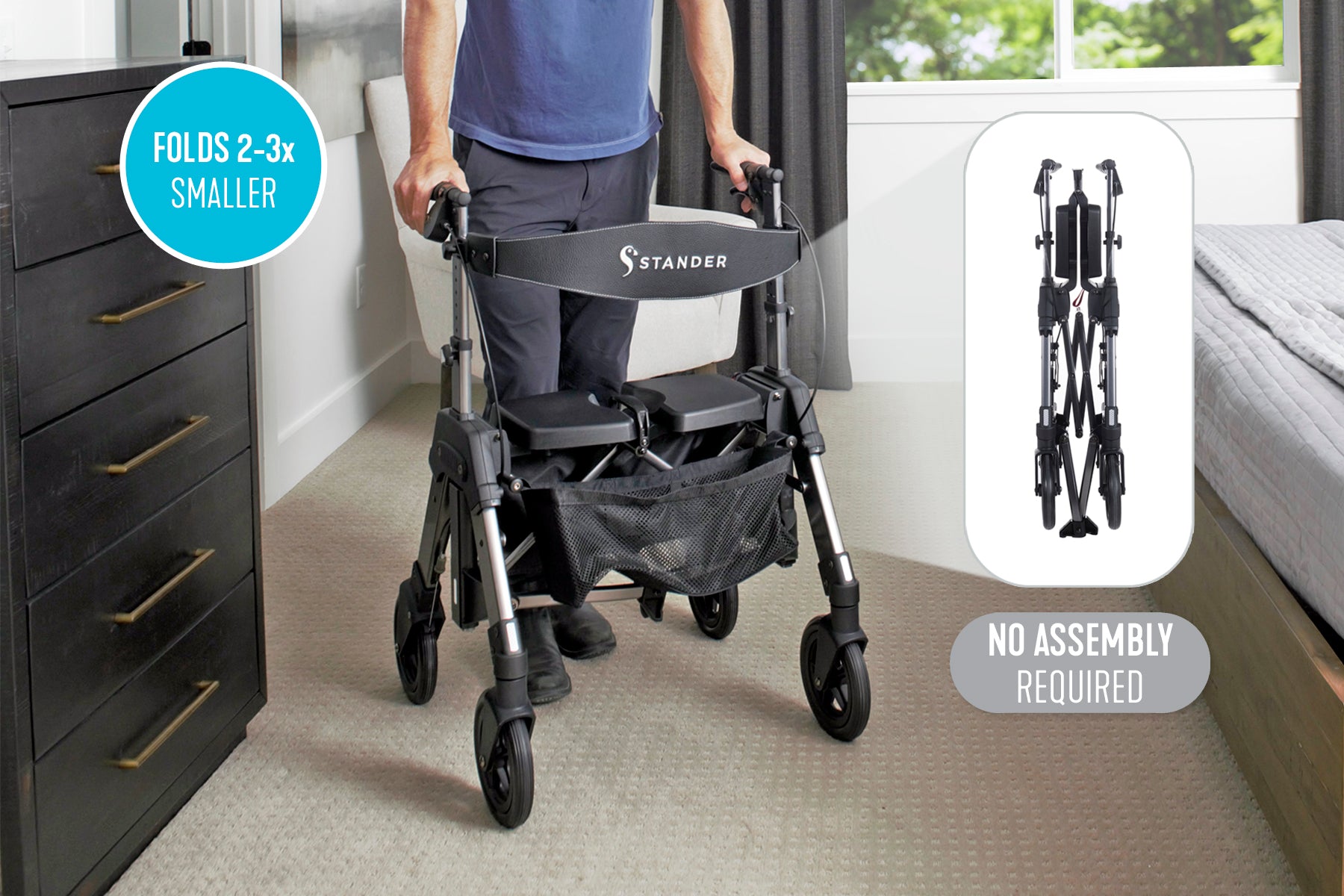 Rollator Go EZ Fold-N-Go Rollator HD – Walton Medical