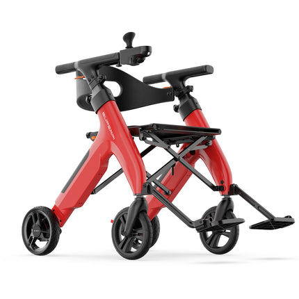 Electric Rollator Wheelchair, Carbon Fiber, Power Assist Walker & Transport Chair