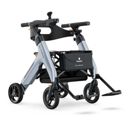 Electric Rollator Wheelchair, Carbon Fiber, Power Assist Walker & Transport Chair