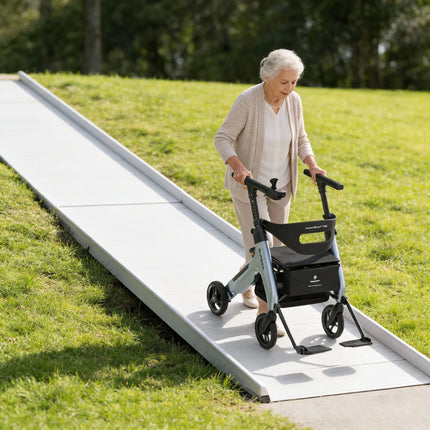 Electric Rollator Wheelchair, Carbon Fiber, Power Assist Walker & Transport Chair