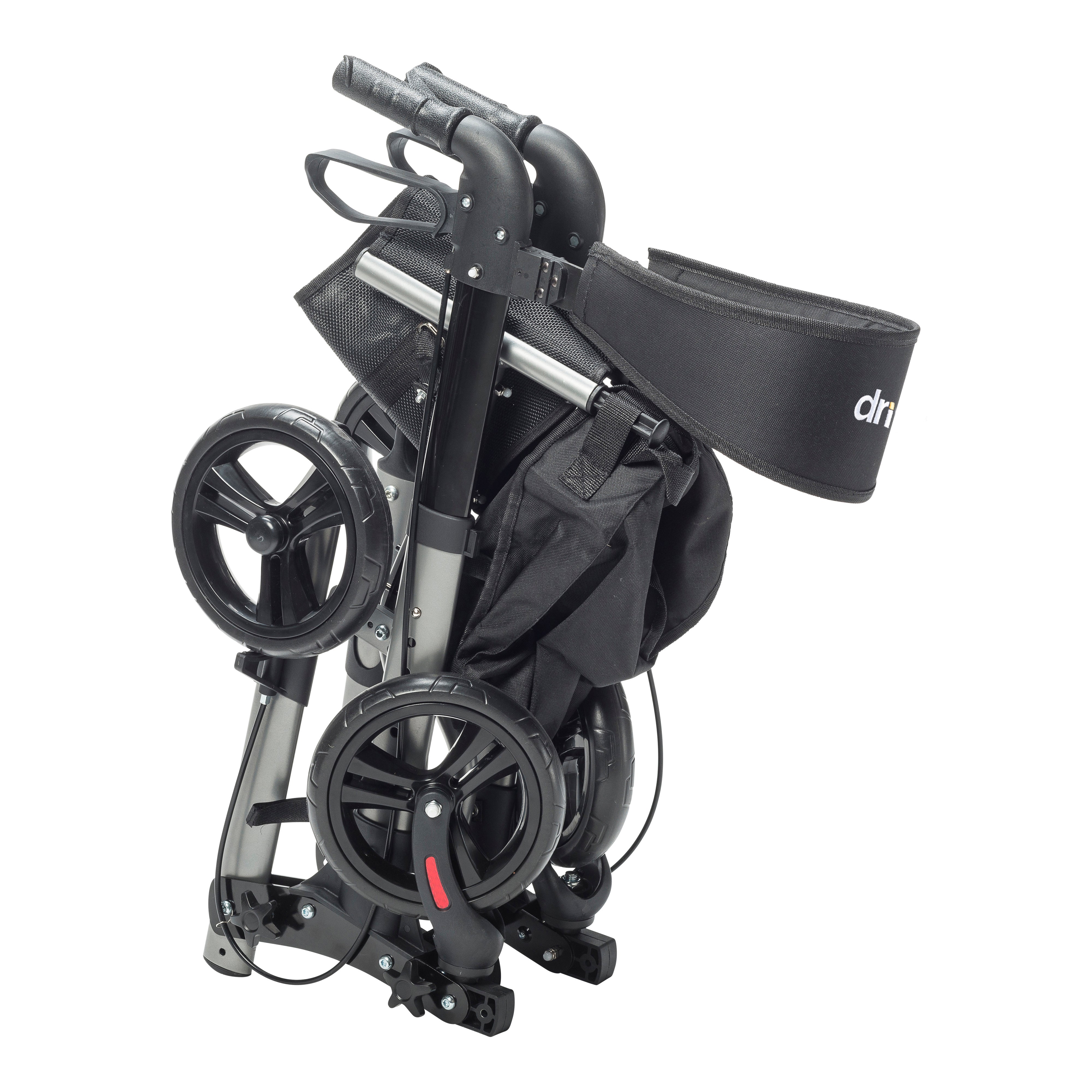Compact Lightweight Rolator Compact Folding Rollator Rolling Walker, Grey/Black – Walton Medical