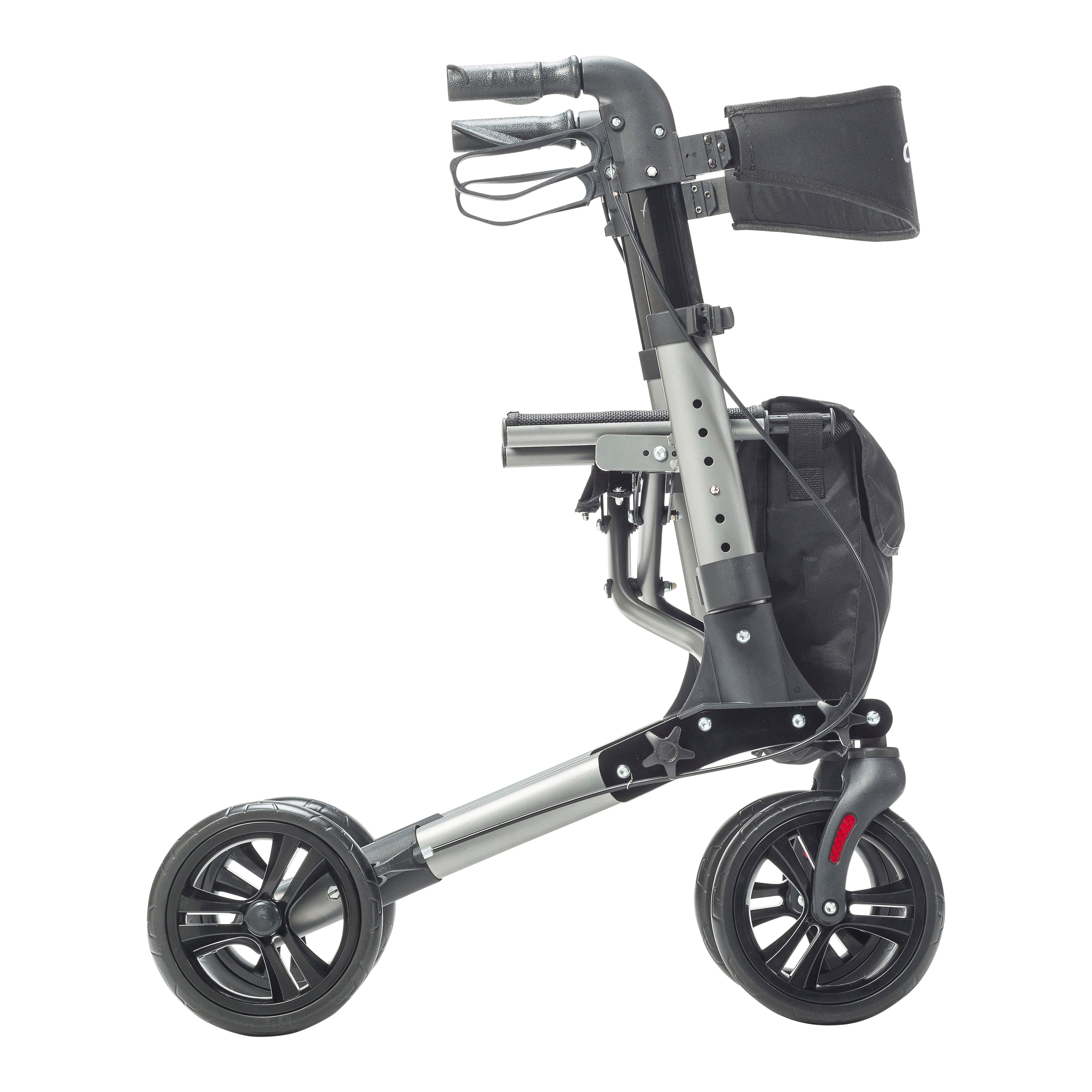 Compact Lightweight Rolator Compact Folding Rollator Rolling Walker, Grey/Black – Walton Medical