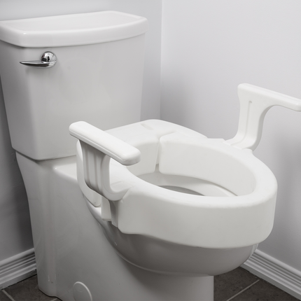 4" Hinged Raised Toilet Seat w/Handles