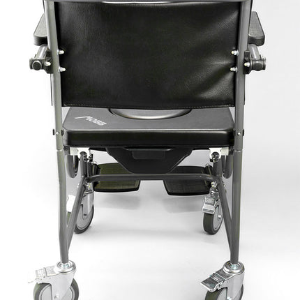 4 Way Padded Steel Commode Chair with Wheels