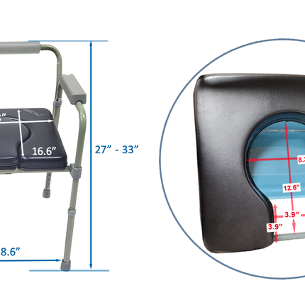 Padded Folding Commode Chair