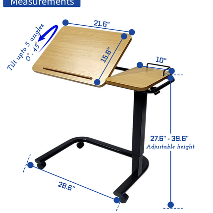 2 in 1 Tilting Overbed Table