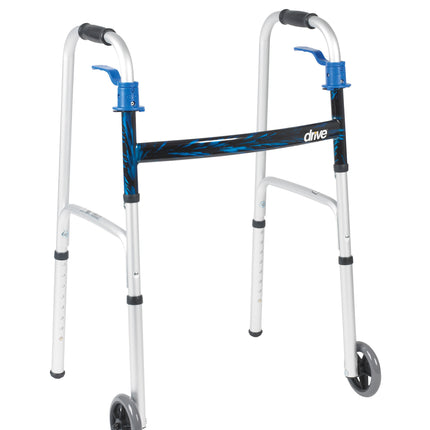 Deluxe, Trigger Release Folding Walker with 5" Wheels