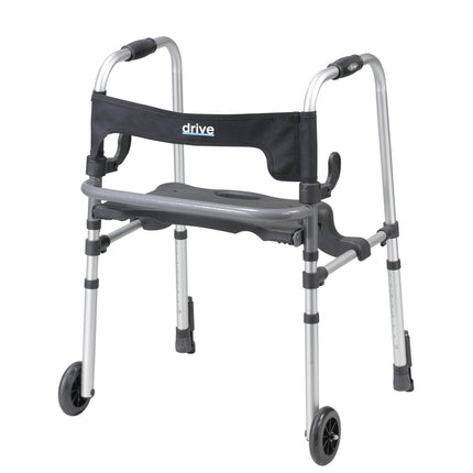 Clever Lite LS Walker Rollator with Seat and Push Down Brakes