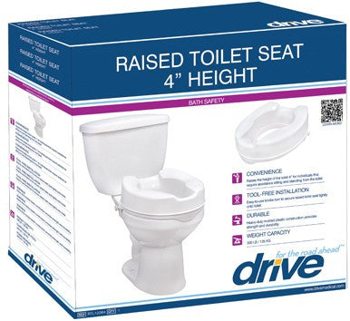Raised Toilet Seat with Lock and Lid, Standard Seat, 4"