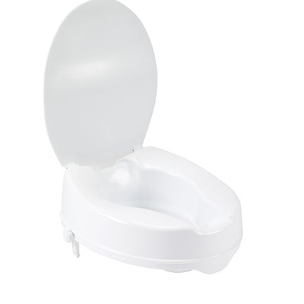 Raised Toilet Seat with Lock and Lid, Standard Seat, 4"