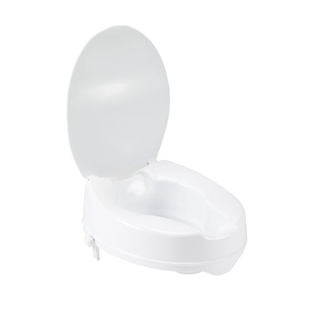 Raised Toilet Seat with Lock and Lid, Standard Seat, 4"