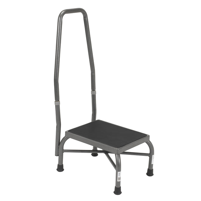 Heavy Duty Bariatric Footstool with Non Skid Rubber Platform and Handrail