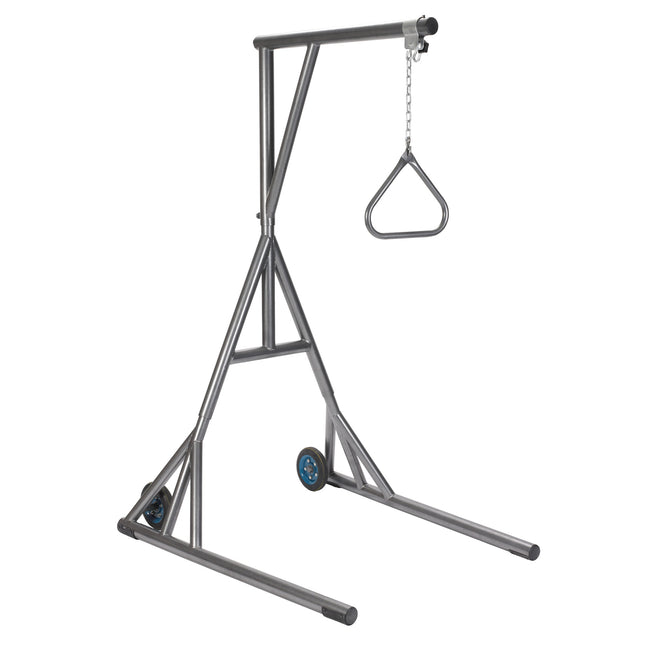 Heavy Duty Trapeze with Base and Wheels, Silver Vein
