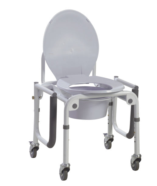 Commode Arm Rest Steel Drop-Arm Commode with Wheels and Padded Armrests – Walton Medical
