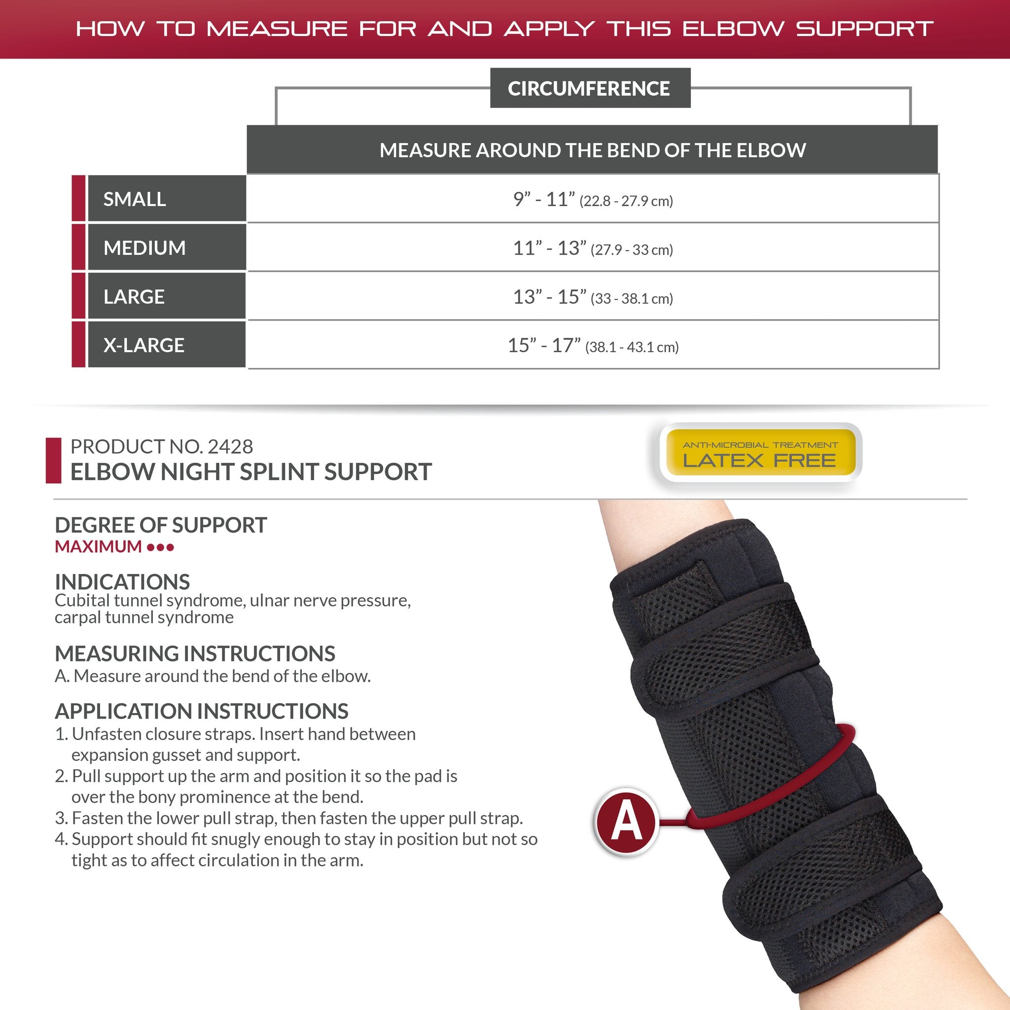 Elbow Night Splint Support Walton Medical