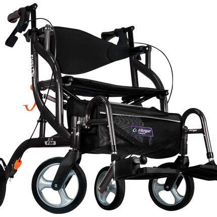 Airgo Fusion F20 Side-Folding Rollator & Transport Chair