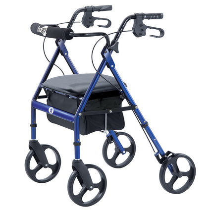 Portable Walker Rollator with Seat, Backrest and 8" Wheels, Blue