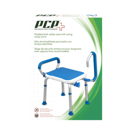 Padded Bath Safety Seat With Swing Away Arms