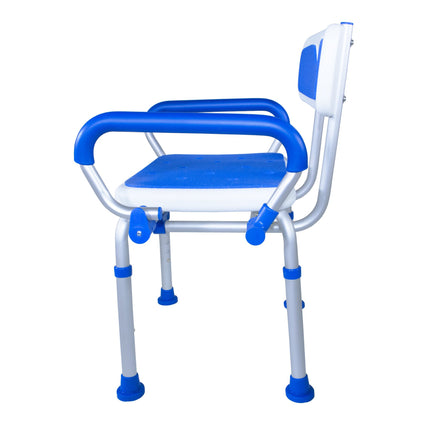 Padded Bath Safety Seat With Back and Swing Away Arms