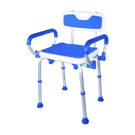 Padded Bath Safety Seat With Back and Swing Away Arms
