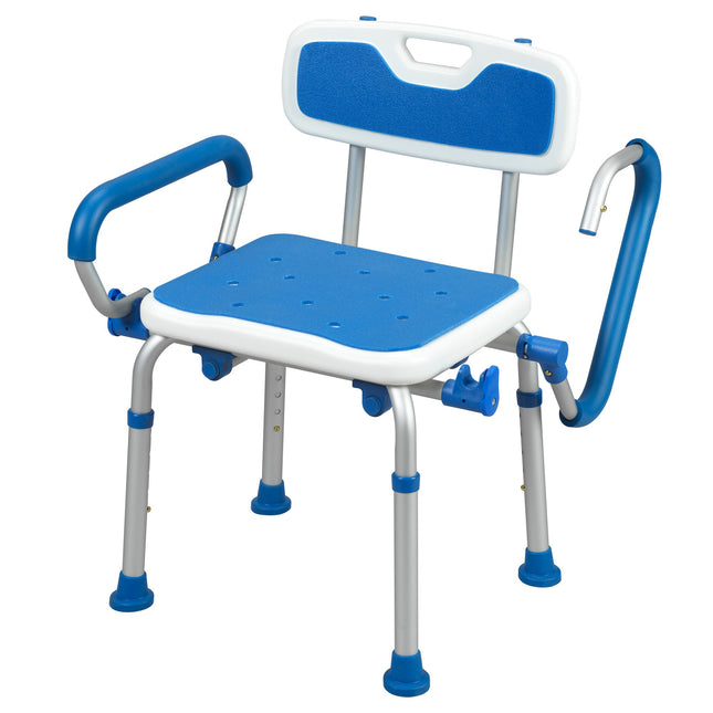 Padded Bath Safety Seat With Back and Swing Away Arms
