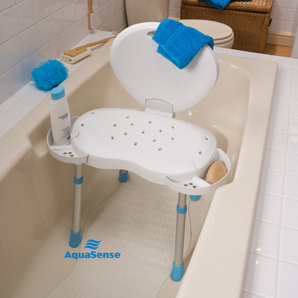 Aquasense Folding Bath and Shower Chair with Non-Slip Seat and Backrest