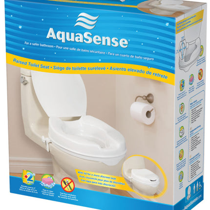 AquaSense 4" Elongated Raised Toilet Seat with Lid