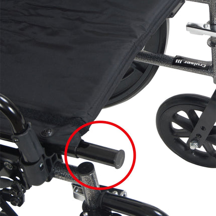 Cruiser X4 Lightweight Dual Axle Wheelchair with Adjustable Detachable Arms, Desk Arms, Elevating Leg Rests, 16" Seat