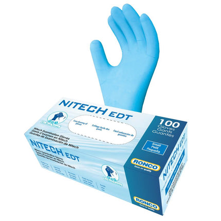 RONCO NITECH Examination Gloves, Powder Free (100 Count)