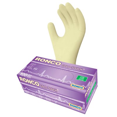 RONCO Gold Touch Synthetic Stretch Gloves, Powder Free