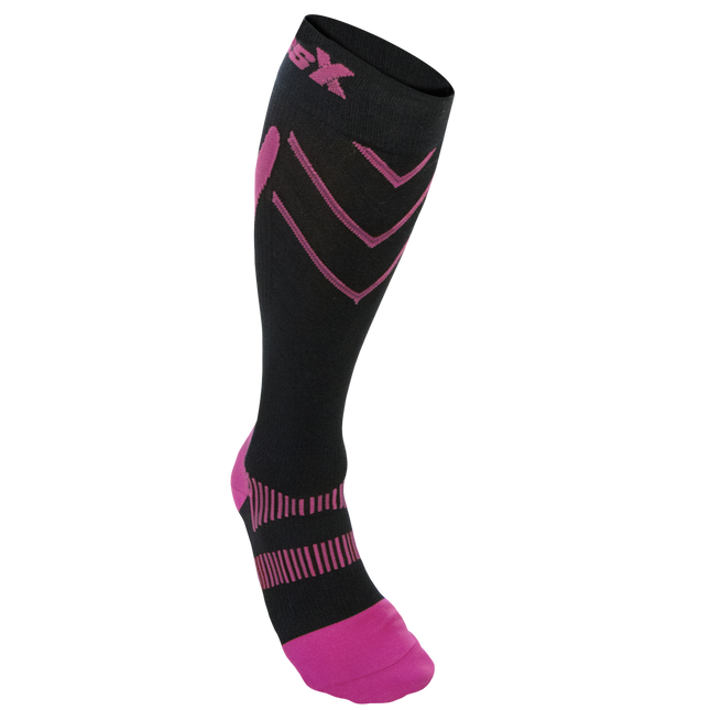 CSX 20-30 mmHg Compression Socks Pink on Black