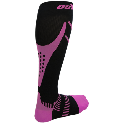 CSX 20-30 mmHg Compression Socks Pink on Black