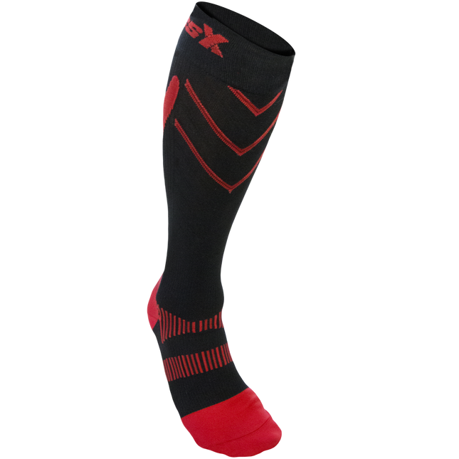 CSX 15-20 mmHg Compression Socks Red on Black