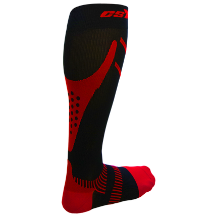 CSX 20-30 mmHg Compression Socks Red on Black