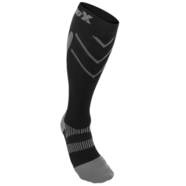 CSX 20-30 mmHg Compression Socks Silver on Black