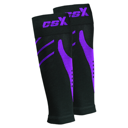 CSX 15-20 mmHg Compression Calf Sleeves Purple on Black