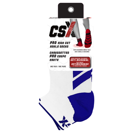 CSX X110 High Cut Ankle Sock PRO Navy on White