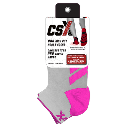 CSX X110 High Cut Ankle Sock PRO Pink on Gray