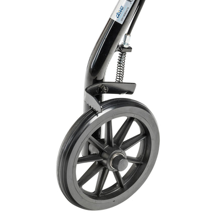 Walker Rollator with 6" Wheels, Fold Up Removable Back Support and Padded Seat, Black