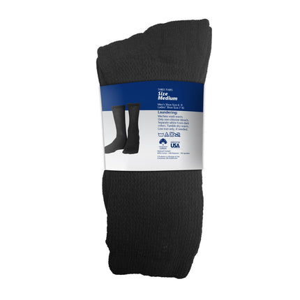  Diabetic Socks with Loose Fit Crew Length 3/Pack