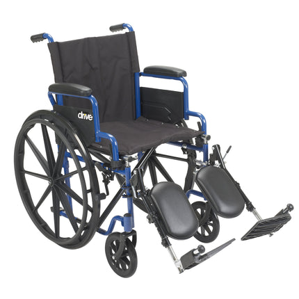 Blue Streak Wheelchair with Flip Back Desk Arms, Elevating Leg Rests, 16" Seat