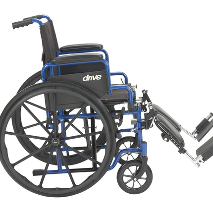 Blue Streak Wheelchair with Flip Back Desk Arms, Elevating Leg Rests, 16" Seat