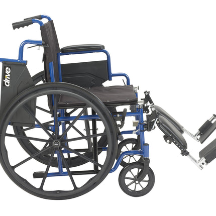 Blue Streak Wheelchair with Flip Back Desk Arms, Elevating Leg Rests, 16" Seat