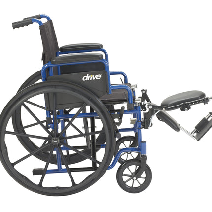 Blue Streak Wheelchair with Flip Back Desk Arms, Elevating Leg Rests, 16" Seat