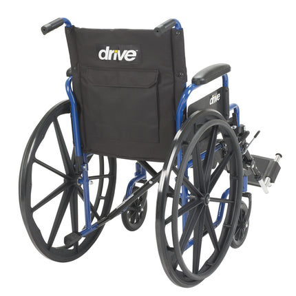 Blue Streak Wheelchair with Flip Back Desk Arms, Elevating Leg Rests, 16" Seat